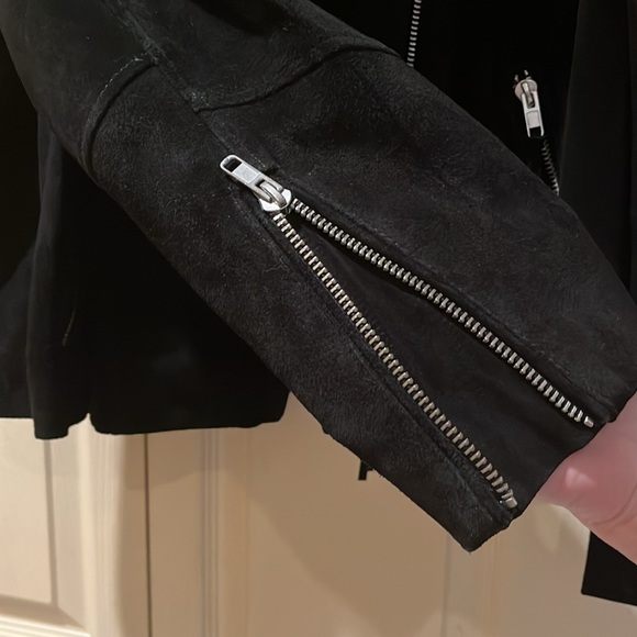 H&M Black Suede Biker Jacket, EUC - Picture 5 of 7